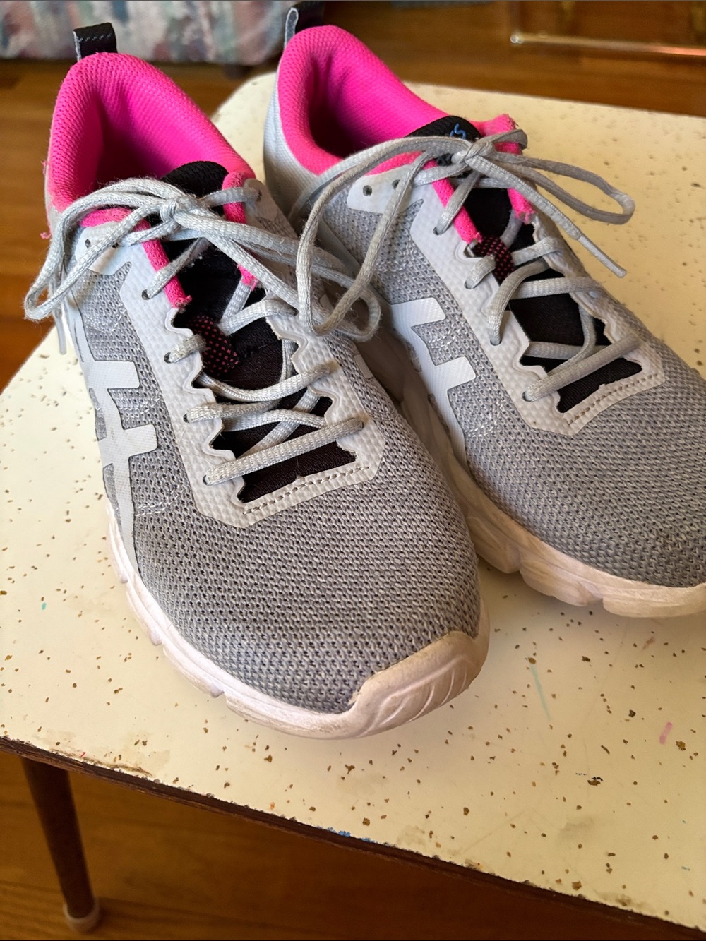 Asics Gel Light Gray Women's Athletic Sneakers with Pink Lining